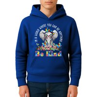 In A World Where You Can Be Anything Be Kind Autism Elephant Kids Hoodie