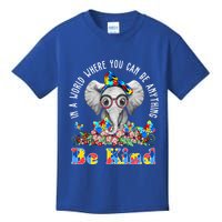 In A World Where You Can Be Anything Be Kind Autism Elephant Kids T-Shirt