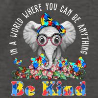 In A World Where You Can Be Anything Be Kind Autism Elephant Vector Backpack