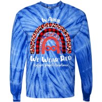 In April We Wear Red Instead Autism People Acceptance Gift Tie-Dye Long Sleeve Shirt