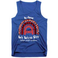 In April We Wear Red Instead Autism People Acceptance Gift Tank Top