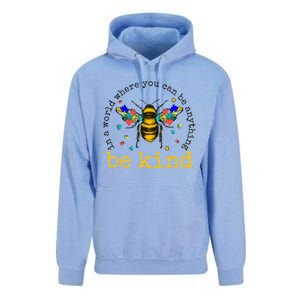 In A World Where You Can Be Anything Be Kind Bee Autism Gift Unisex Surf Hoodie