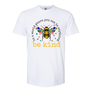 In A World Where You Can Be Anything Be Kind Bee Autism Gift Softstyle CVC T-Shirt