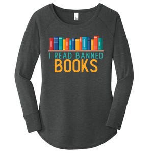 I Am With The Banned Books Funny I Read Banned Books Women's Perfect Tri Tunic Long Sleeve Shirt