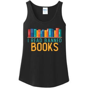 I Am With The Banned Books Funny I Read Banned Books Ladies Essential Tank