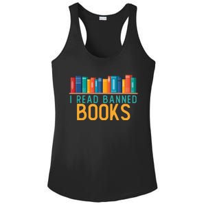 I Am With The Banned Books Funny I Read Banned Books Ladies PosiCharge Competitor Racerback Tank