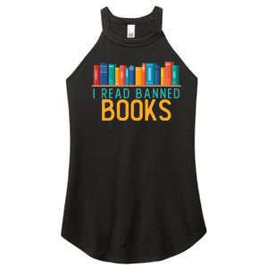 I Am With The Banned Books Funny I Read Banned Books Women's Perfect Tri Rocker Tank