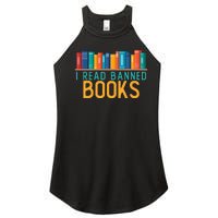 I Am With The Banned Books Funny I Read Banned Books Women's Perfect Tri Rocker Tank