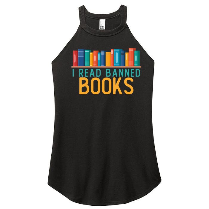 I Am With The Banned Books Funny I Read Banned Books Women's Perfect Tri Rocker Tank