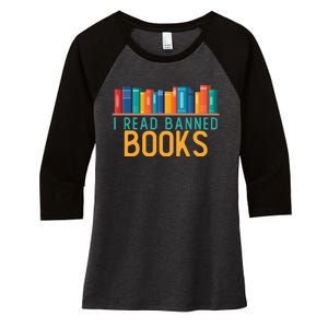 I Am With The Banned Books Funny I Read Banned Books Women's Tri-Blend 3/4-Sleeve Raglan Shirt