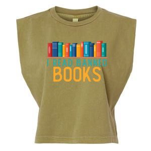 I Am With The Banned Books Funny I Read Banned Books Garment-Dyed Women's Muscle Tee