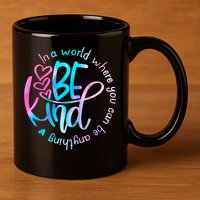 In A World Where You Can Be Anything Be Kind Kindness Gift 11oz C Handle Ceramic Mug