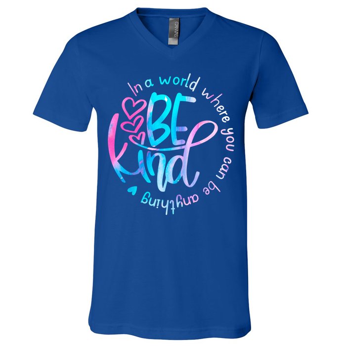In A World Where You Can Be Anything Be Kind Kindness Gift V-Neck T-Shirt