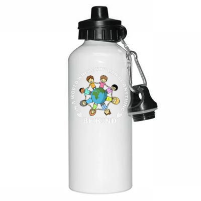 In A World Be Kind Earth Anti Bullying Unity Day Orange Aluminum Water Bottle