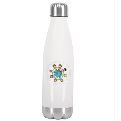 In A World Be Kind Earth Anti Bullying Unity Day Orange Stainless Steel Insulated Water Bottle