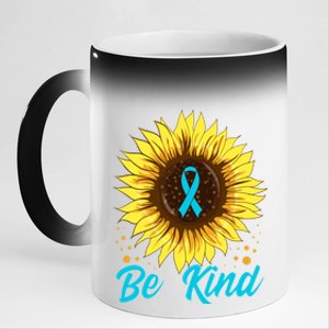 In A World Where You Can Be Anything Be Kind Sunflowers Funny Gift 11oz Black Color Changing Mug