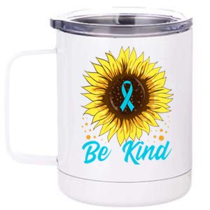 In A World Where You Can Be Anything Be Kind Sunflowers Funny Gift 12 oz Stainless Steel Tumbler Cup