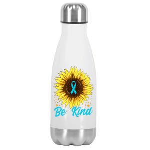 In A World Where You Can Be Anything Be Kind Sunflowers Funny Gift Stainless Steel Insulated Water Bottle