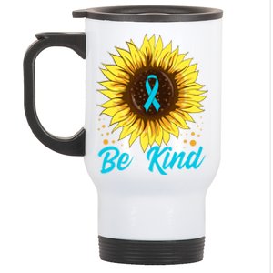 In A World Where You Can Be Anything Be Kind Sunflowers Funny Gift Stainless Steel Travel Mug