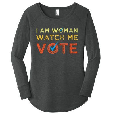 I Am Woman Watch Me Vote Women's Perfect Tri Tunic Long Sleeve Shirt