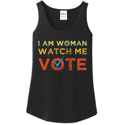 I Am Woman Watch Me Vote Ladies Essential Tank