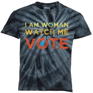 I Am Woman Watch Me Vote Kids Tie-Dye T-Shirt