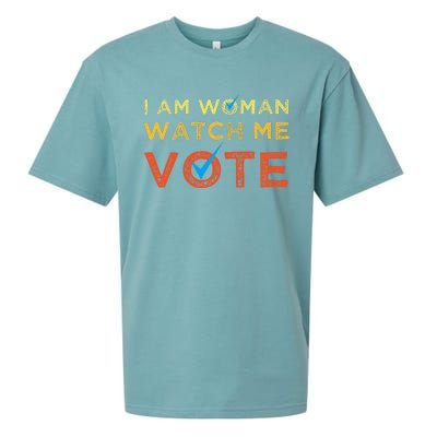 I Am Woman Watch Me Vote Sueded Cloud Jersey T-Shirt