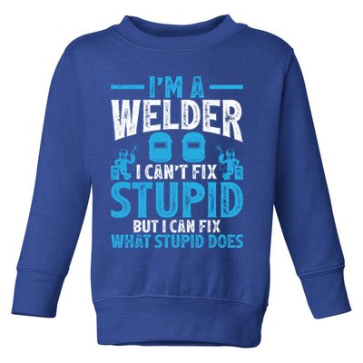 Im A Welder I Cant Fix Stupid Funny Welding Cool Gift Toddler Sweatshirt