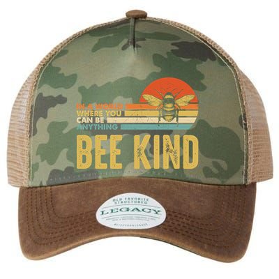 In A World Where You Can Be Anything Be Kind Vintage Bee Gift Legacy Tie Dye Trucker Hat