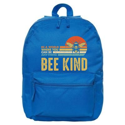 In A World Where You Can Be Anything Be Kind Vintage Bee Gift 16 in Basic Backpack
