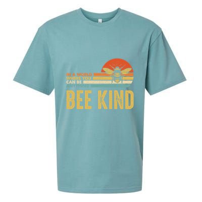 In A World Where You Can Be Anything Be Kind Vintage Bee Gift Sueded Cloud Jersey T-Shirt