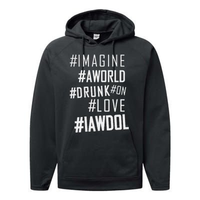 Imagine A World Drunk On Love Color Premium Performance Fleece Hoodie