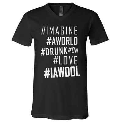 Imagine A World Drunk On Love Color Premium V-Neck T-Shirt