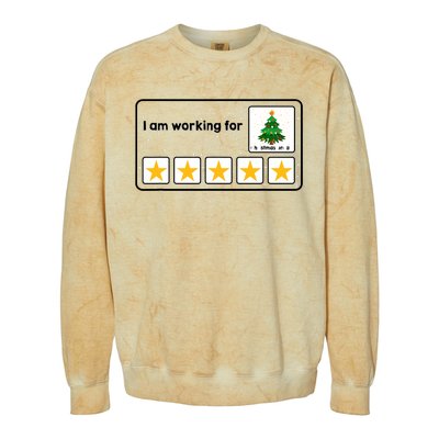 I Am Working For Christmas Break 5 Stars Xmas Tree Colorblast Crewneck Sweatshirt