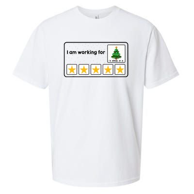 I Am Working For Christmas Break 5 Stars Xmas Tree Sueded Cloud Jersey T-Shirt