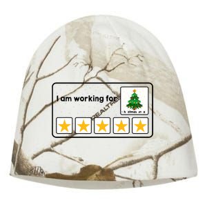 I Am Working For Christmas Break 5 Stars Xmas Tree Kati - Camo Knit Beanie