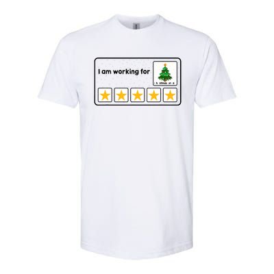 I Am Working For Christmas Break 5 Stars Xmas Tree Softstyle CVC T-Shirt