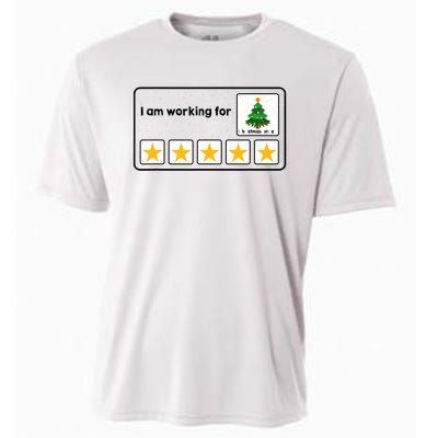 I Am Working For Christmas Break 5 Stars Xmas Tree Cooling Performance Crew T-Shirt