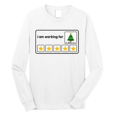 I Am Working For Christmas Break 5 Stars Xmas Tree Long Sleeve Shirt