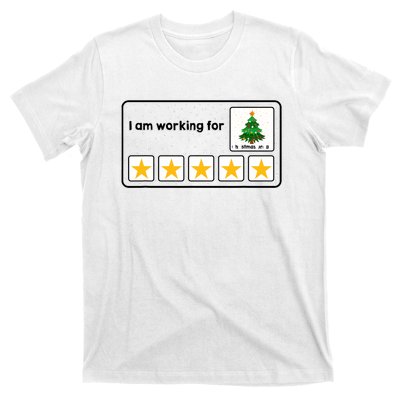 I Am Working For Christmas Break 5 Stars Xmas Tree T-Shirt