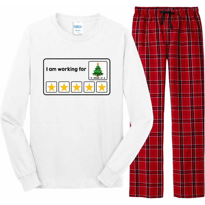 I Am Working For Christmas Break 5 Stars Xmas Tree Long Sleeve Pajama Set