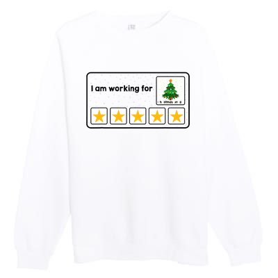 I Am Working For Christmas Break 5 Stars Xmas Tree Premium Crewneck Sweatshirt