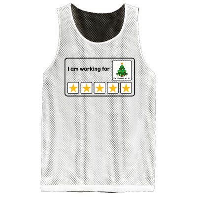 I Am Working For Christmas Break 5 Stars Xmas Tree Mesh Reversible Basketball Jersey Tank