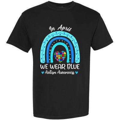 In April We Wear Blue ASD Awareness Puzzle Garment-Dyed Heavyweight T-Shirt