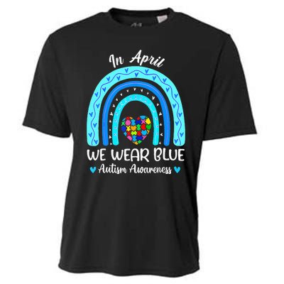 In April We Wear Blue ASD Awareness Puzzle Cooling Performance Crew T-Shirt