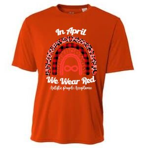 In April We Wear Red Instead Autism People Acceptance Gift Cooling Performance Crew T-Shirt