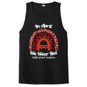 In April We Wear Red Instead Autism People Acceptance Gift PosiCharge Competitor Tank