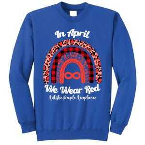 In April We Wear Red Instead Autism People Acceptance Gift Sweatshirt