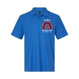 In April We Wear Red Instead Autism People Acceptance Gift Softstyle Adult Sport Polo