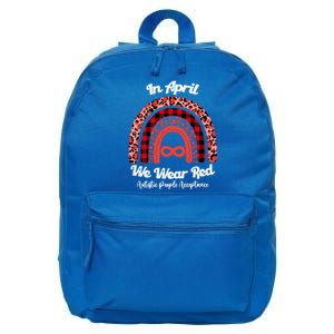 In April We Wear Red Instead Autism People Acceptance Gift 16 in Basic Backpack